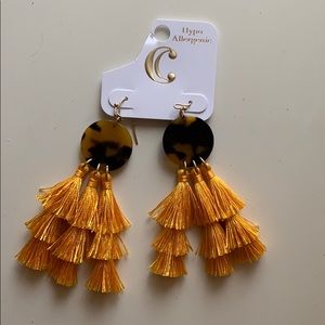 NWT Tortoise Shell + Tassel Earrings